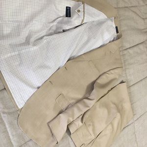 Stafford mens suit. Size 38S. Beige or cream color.